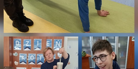 Powiększ grafikę: Kolaż trzech zdjęć przedstawiających aktywność uczniów na zajęciach.